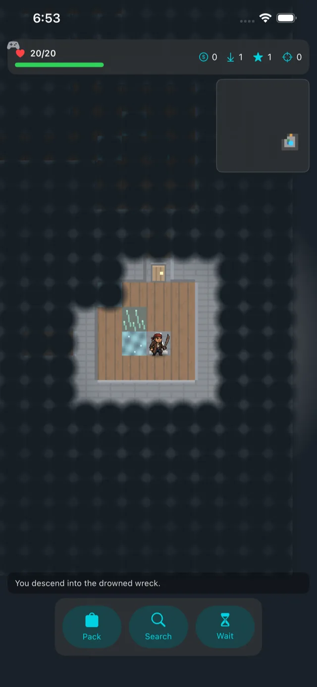 Gameplay: another corridor of the drowned ship.