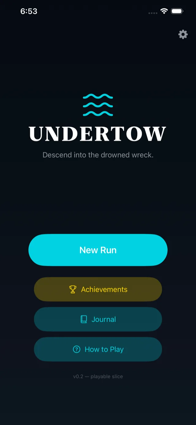 Title screen with New Run, Achievements, Journal and How to Play buttons.
